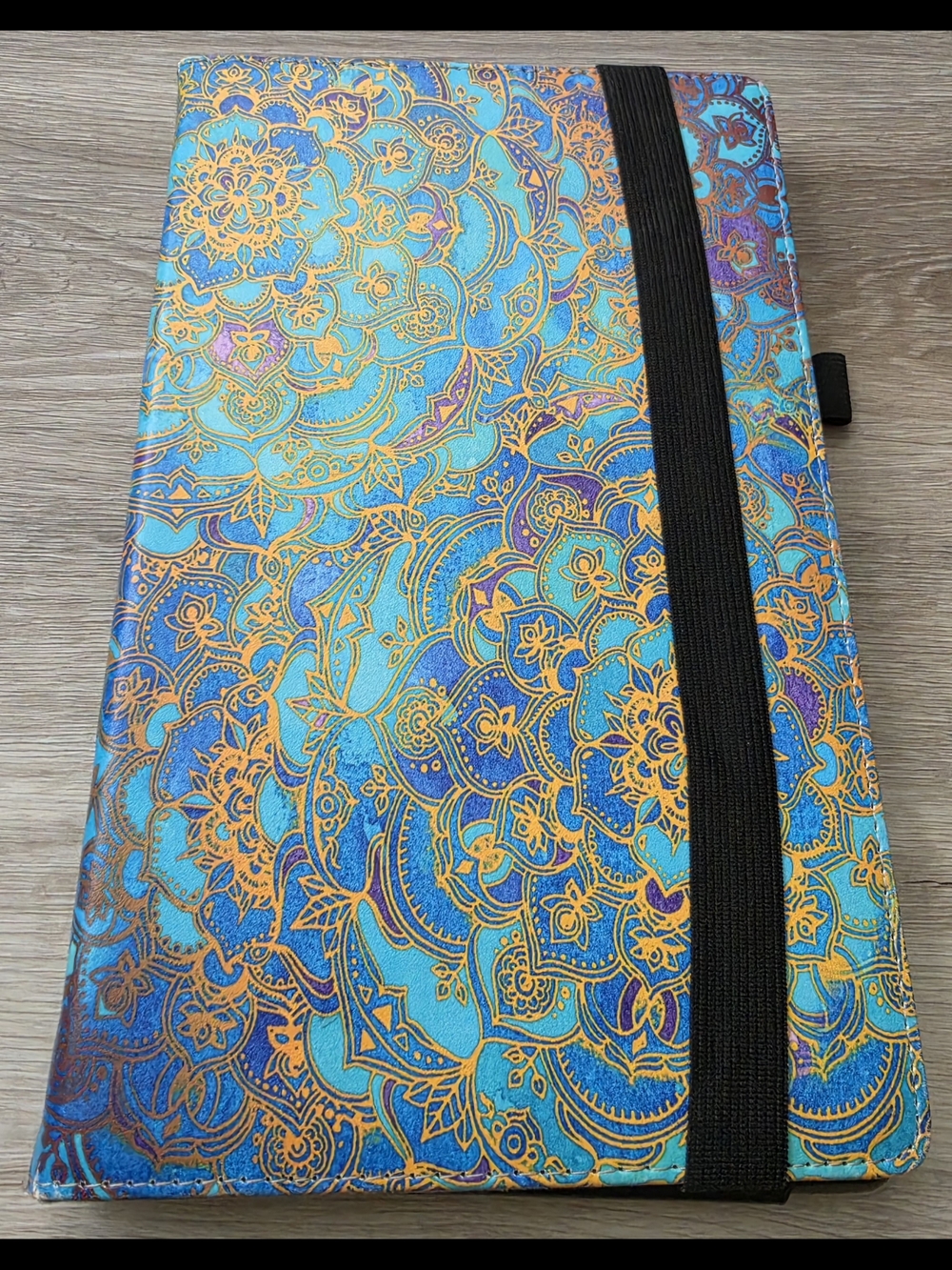 Stylish Blue & Gold Floral Tablet Cover For Amazon Fire 10 HD